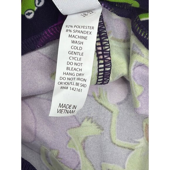 Lularoe Tall & Curvy Leggings With Kermit The Frog Print Purple New - Picture 4 of 5